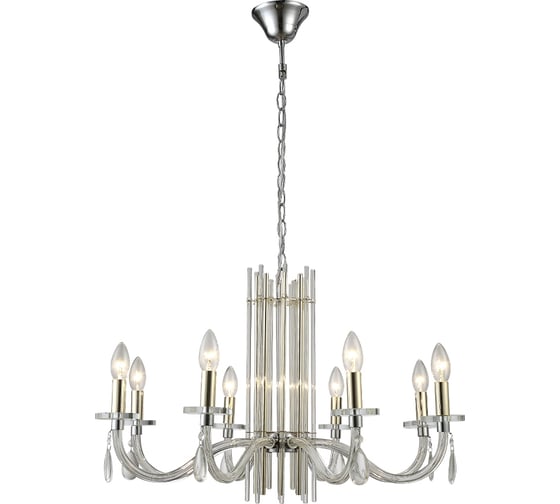 Подвесная люстра Crystal lux AURELIO SP8 GOLD+CHROME/TRANSPARENT