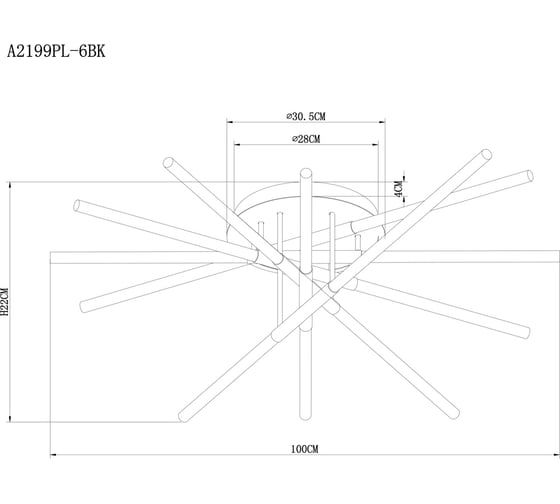Потолочная люстра ARTE LAMP FERNANDO A2199PL-6BK