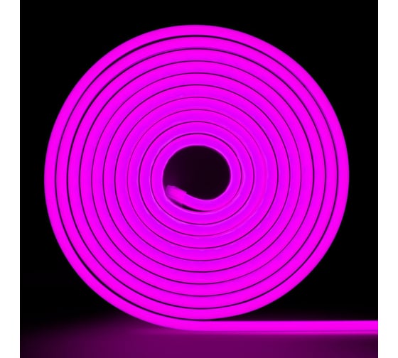 Неоновая светодиодная лента MAKSILED 5м, 6x12мм, 24В, 9Вт/м, 120 LED/m, IP33 (ПВХ), фиолетовый, ML-NF-24V-0612-Purple
