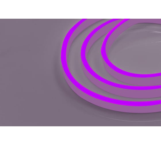 Неоновая светодиодная лента MAKSILED 5м, 6x12мм, 24В, 9Вт/м, 120 LED/m, IP33 (ПВХ), фиолетовый, ML-NF-24V-0612-Purple