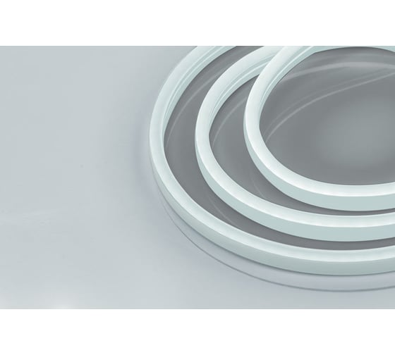 Неоновая светодиодная лента MAKSILED 5м, 8x16мм, 24В, 9Вт/м, 120 LED/m, IP33 (ПВХ), холодный белый, ML-NF-24V-0816-CW