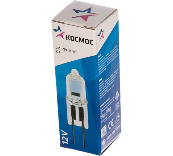 Лампа галогенная КОСМОС JC 10W G4 12V LKsmJC12V10W