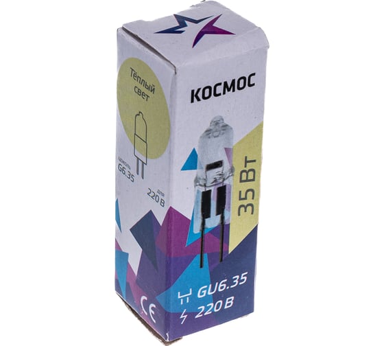 Лампа галогенная КОСМОС JD 35W G6.35 220V LKsmJD230V35W