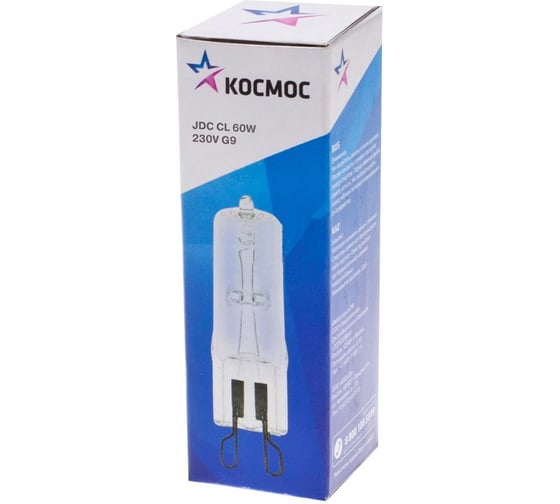 Лампа галогенная КОСМОС JDC 60W G9 230V CL LKsmJDC220VCL60W