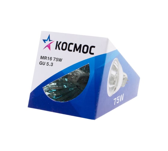 Лампа галогенная КОСМОС MR16 75W GU5.3 12V EYCc LKsmMR1612V75W