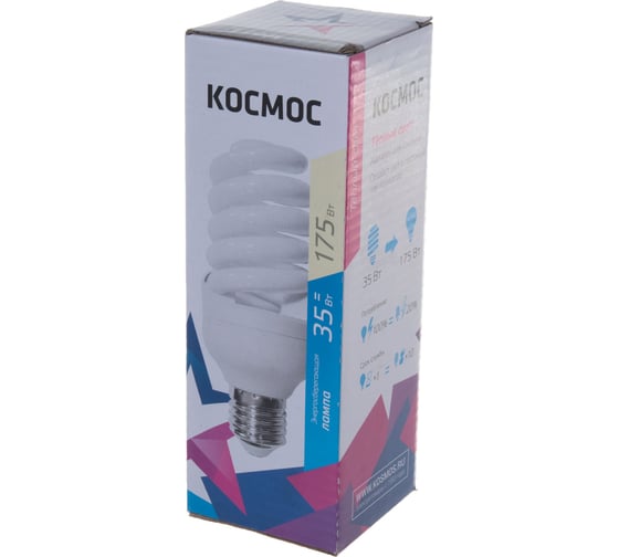 Компактная энергосберегающая лампа КОСМОС SPC 35W E27 2700K LKsmSPC35wE2727