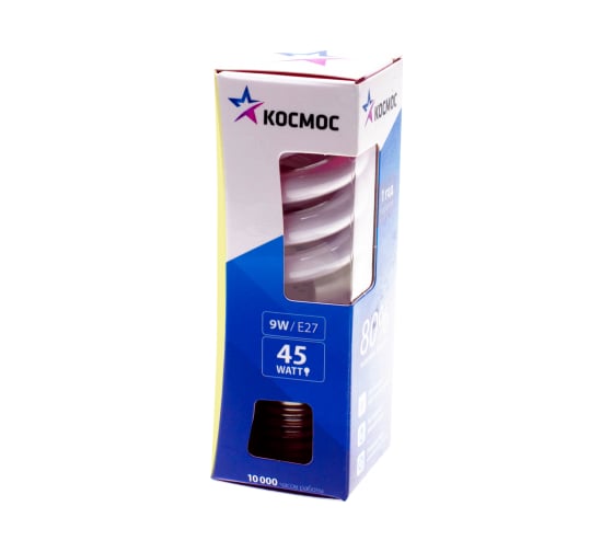 Компактная энергосберегающая лампа КОСМОС SPC 9W E27 2700K LKsmT2SPC9wE2727 1