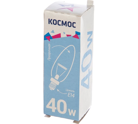 Прозрачная лампа накаливания КОСМОС СВ ПР 40Вт E14 LKsmSCnCL40E14v2