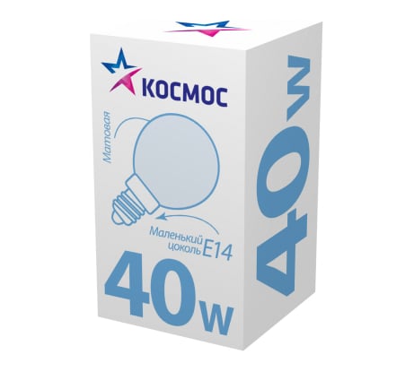 Матовая лампа накаливания КОСМОС ШР мт 40W E14 LKsmSSpFr40E14v2