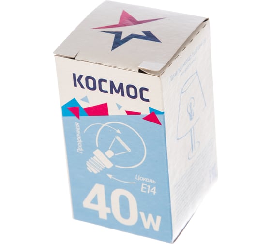 Прозрачная лампа накаливания КОСМОС ШР пр 40W E14 LKsmSSpCL40E14v2