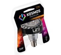 Светодиодная лампа КОСМОС premium LED 3Вт JDR E14 230v 3000K KLED3wJDR230vE1427