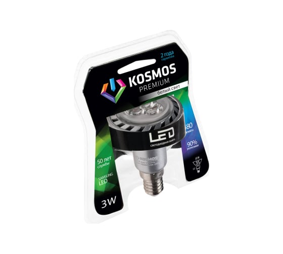 Светодиодная лампа КОСМОС premium LED 3Вт JDR E14 230v 4500K KLED3wJDR230vE1445 1