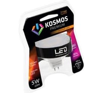 Светодиодная лампа КОСМОС premium LED MR16 5Вт GU5.3 230В 3000K KLED5wMR16GU53230v27