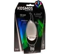 Светодиодная лампа КОСМОС premium LED 3Вт СВЕЧА НА ВЕТРУ E14 230v 4500K KLED3wCW230vE1445