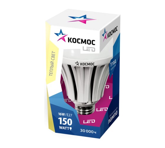 Светодиодная лампа КОСМОС LED А70 16Вт Е27 230В 3000K lksm16wA70230vE2727 1