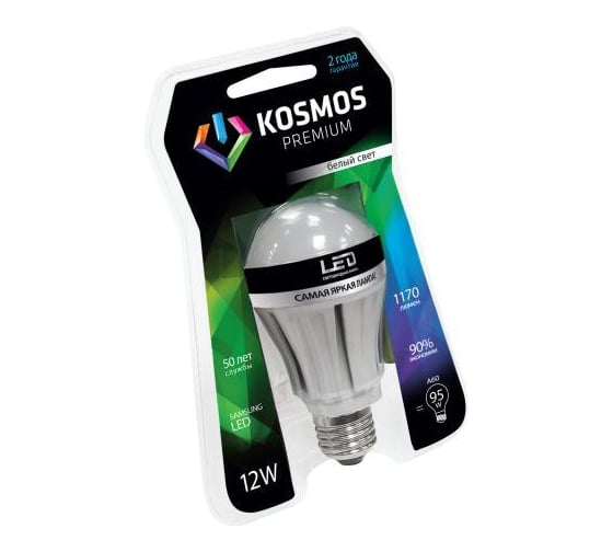 Лампа светодиодная КОСМОС premium LED 12Вт A60 E27 KLED12wA60230vE2745 1