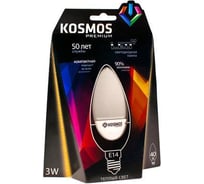 Светодиодная лампа КОСМОС premium LED 3Вт СВЕЧА E14 230v 3000K KLED3wCN230vE1427