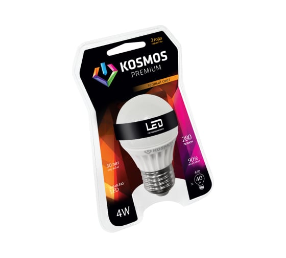 Лампа светодиодная КОСМОС premium LED 4Вт A50 E27 230v KLED4wA50230vE2727 1