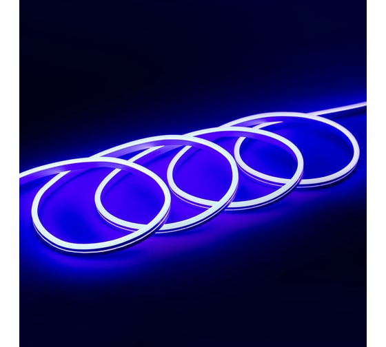 Неоновая светодиодная лента MAKSILED 5м, 8x16мм, 24В, 9Вт/м, 120 LED/m, IP33 (ПВХ), синий, ML-NF-24V-0816-Blue