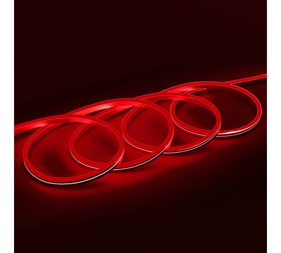 Неоновая светодиодная лента MAKSILED 5м, 8x16мм, 24В, 9Вт/м, 120 LED/m, IP33 (ПВХ), красный, ML-NF-24V-0816-Red