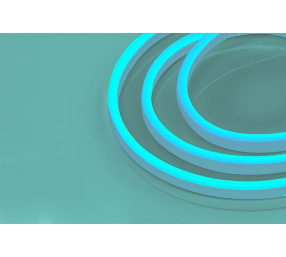 Неоновая светодиодная лента MAKSILED 5м, 8x16мм, 24В, 9Вт/м, 120 LED/m, IP33 (ПВХ), голубой, ML-NF-24V-0816-Ice Blue