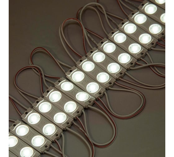 Светодиодный модуль ELF 2SMD диод 2835, с линзой, 160гр.,12В, IP 65, STD, белый (упак 100) ELF-2SMD2835std W