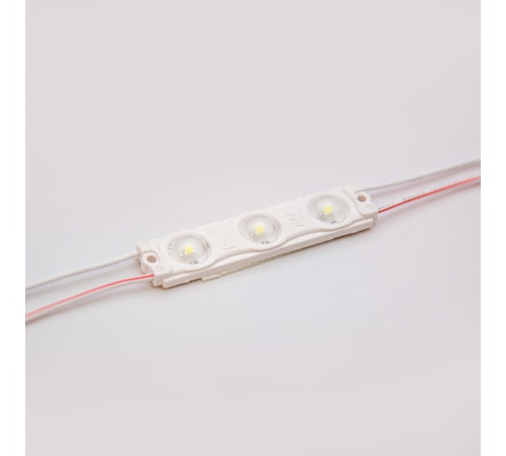 Светодиодный модуль ELF 3SMD диод 2835, с линзой, 160гр., 12В, IP 65, STD, холодный белый (упак 100) ELF-3SMD2835std СW 1