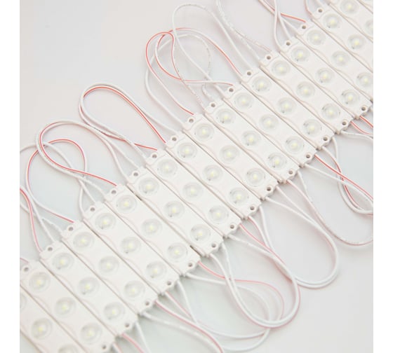 Светодиодный модуль ELF 3SMD диод 2835, с линзой, 160гр.,12В, IP 65, STD, белый (упак 100) ELF-3SMD2835std W