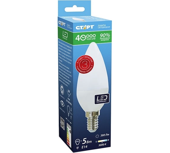 Светодиодная лампа СТАРТ LEDCandleE14 5W30