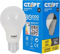 Светодиодная лампа СТАРТ в колбе лон LEDGLSE27 10W27 1 шт. LEDGLSE27 10W 27 15496938