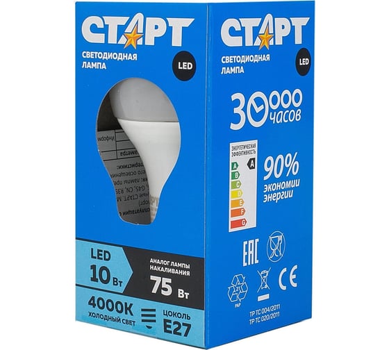 Светодиодная лампа (в колбе лон) СТАРТ LEDGLSE27 10W 40