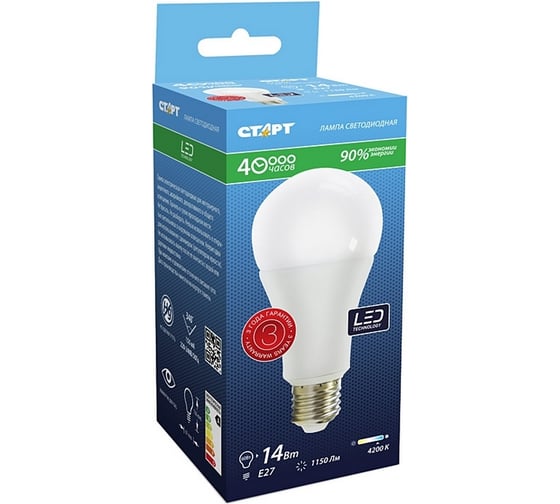 Светодиодная лампа СТАРТ LEDGLSE27 14W42