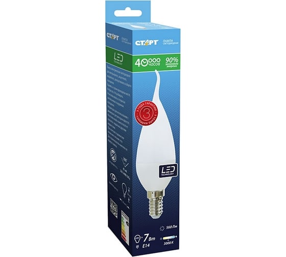 Светодиодная лампа СТАРТ LEDFlameE14 7W 30