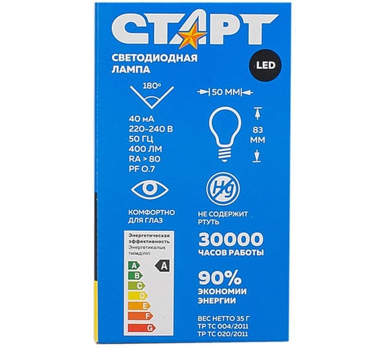 Светодиодная лампа рефлектор СТАРТ LEDR50E14 5W 30
