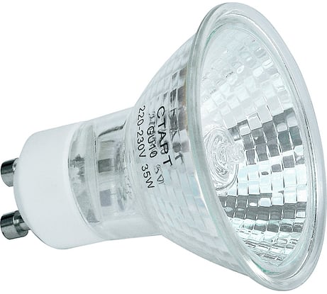 Лампа галогенная СТАРТ с дихроичным отражателем и защитным стеклом GU10 MR16 220V35W 15496886