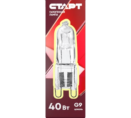 Капсульная галогенная лампа СТАРТ G9 220V 40W CL G9 220V 40W CL 15496908
