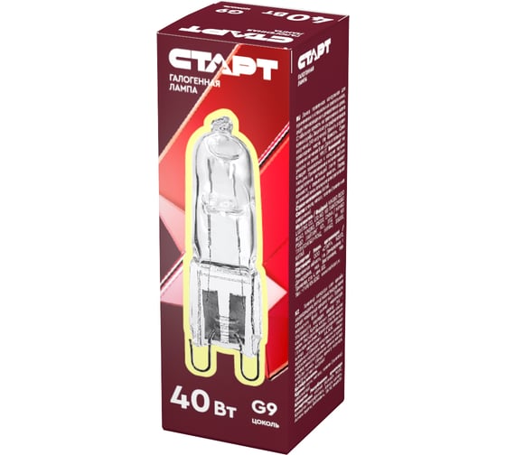 Капсульная галогенная лампа СТАРТ G9 220V 40W CL G9 220V 40W CL 15496908