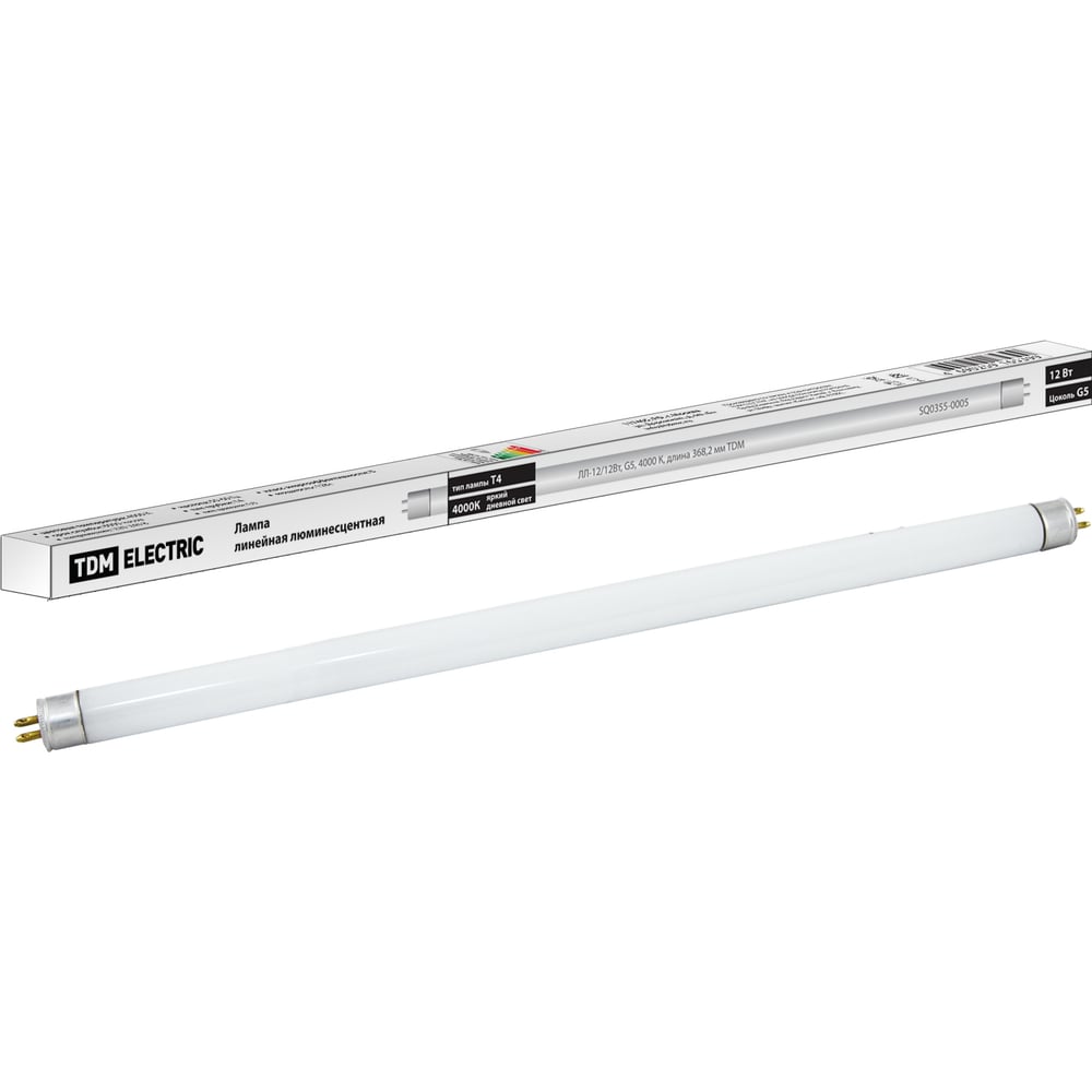 ЛюминесцентнаялинейнаядвухцокольнаялампаTDMELECTRICЛЛ-12/12ВтSQ0355-0005