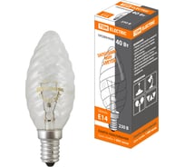 Лампа накаливания витая свеча прозрачная TDM ELECTRIC 40 Вт-230 В-Е14 SQ0332-0013