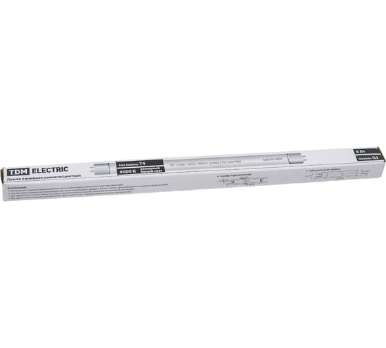 Люминесцентная линейная двухцокольная лампа TDM ELECTRIC ЛЛ-12/6Вт SQ0355-0001