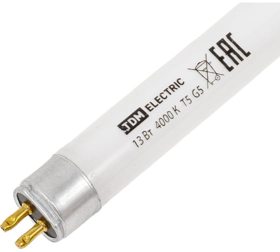 Люминесцентная линейная двухцокольная лампа TDM ЛЛ-16/13 Вт T5 4000 К SQ0355-0019