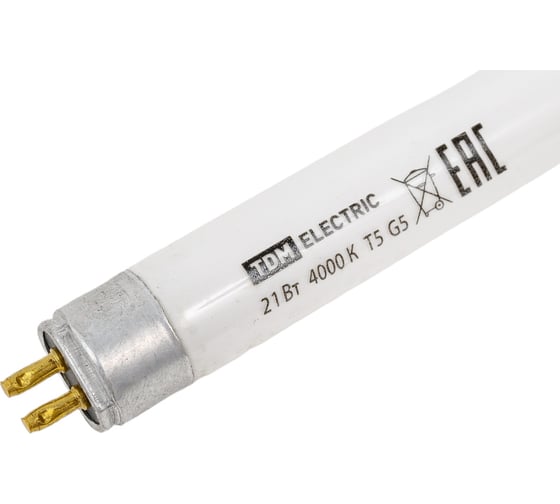 Люминесцентная линейная двухцокольная лампа TDM ЛЛ-16/21Вт T5 4000 К SQ0355-0021