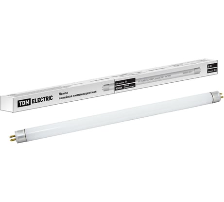 Люминесцентная линейная двухцокольная лампа TDM ELECTRIC ЛЛ-16/8 Вт T5 4000 К SQ0355-0017