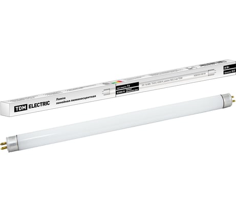 Люминесцентная линейная двухцокольная лампа TDM ELECTRIC ЛЛ-16/8 Вт T5 6500 К SQ0355-0018