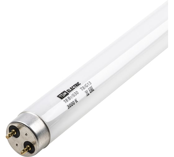 Лампа люминесцентная линейная TDM ЛБ-18Вт/630 T8/G13 3000 К SQ0355-0025
