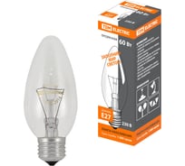 Лампа накаливания свеча прозрачная TDM ELECTRIC 60 Вт-230 В-Е27 SQ0332-0012