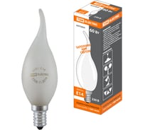 Лампа накаливания свеча на ветру матовая TDM ELECTRIC 60 Вт-230 В Е14 SQ0332-0024