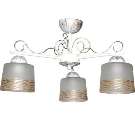 Светильник ЭЛЕТЕХ Дус 132 бел муар патина (плафон 00007) НПБ 01-3x60-172 Е27 ИУ 1005404269