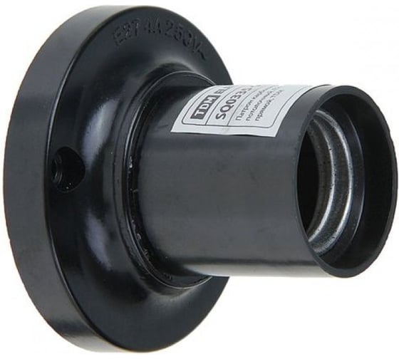 Прямой карболитовый потолочный патрон Е27, черный TDM ELECTRIC SQ0335-0006