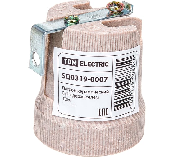 Керамический патрон E27 с держателем (200 шт) TDM SQ0319-0007